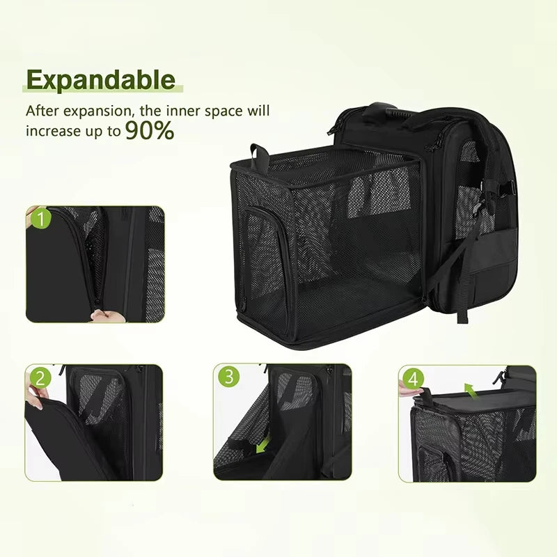 Expandable Breathable Pet Carrier Backpack for Cats Dogs