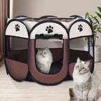 Foldable Octagonal Pet Tent Playpen for Cats Dogs