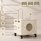 Double-layer Rolling Foldable Pet Carrier Trolley Bag for Cats Dogs