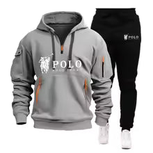Men's Windproof Hoodie and Pants Two Piece Set
