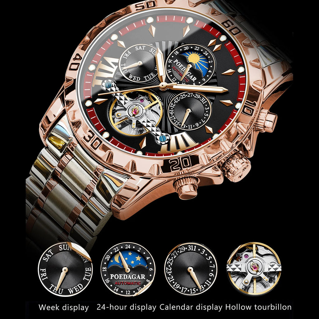 Men's Luxury Hollow Tourbillon Automatic Mechanical Watch