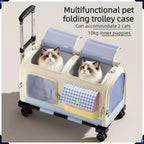 Large Capacity Pet Trolley Case Backpack for Cats Dogs
