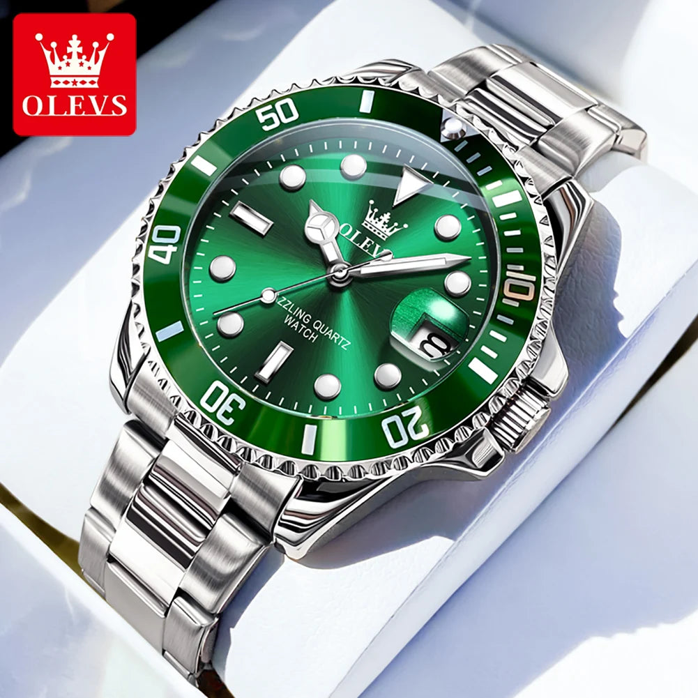 Men's Quartz Stainless Steel Watch with Calendar