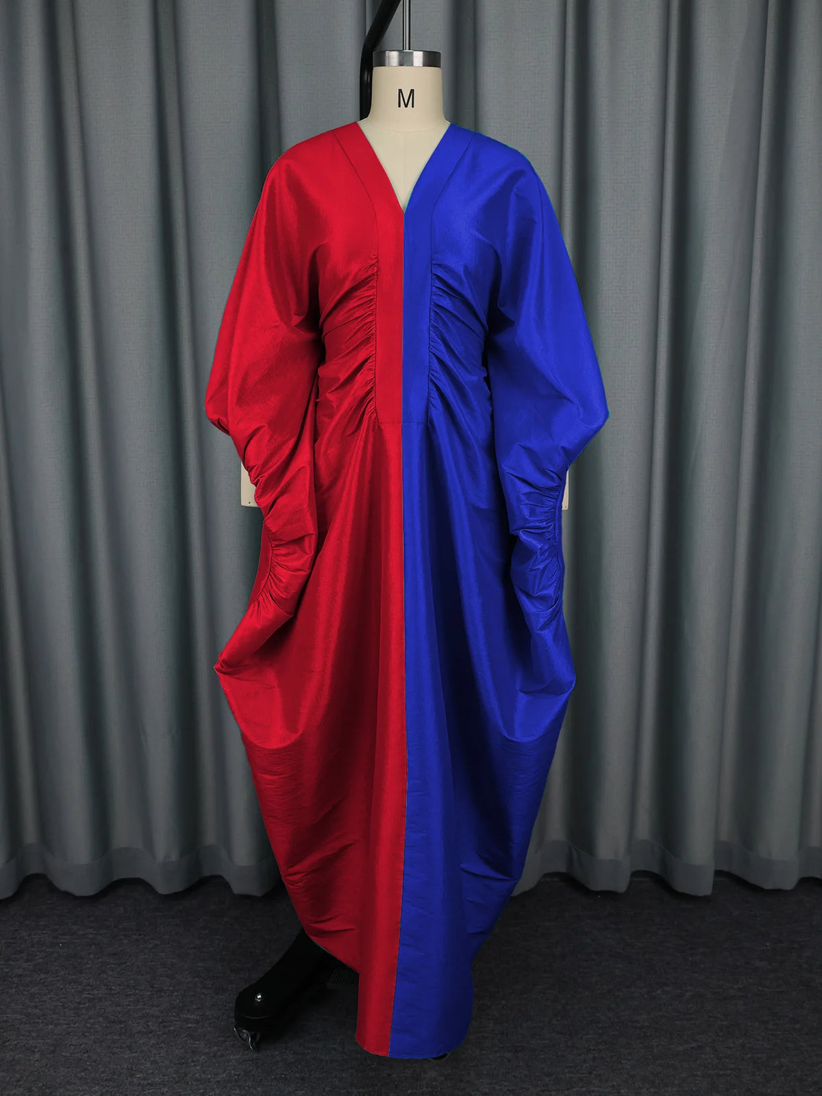 Women's African Ruffle Sleeveless Kaftan Cape Wide Leg Jumpsuit AM050759
