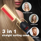 2-in-1 Wet & Dry Volumizing Curling Iron and Straightening Comb