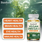 Vegan Omega 3 Algae Oil Brain and Heart Support Capsules