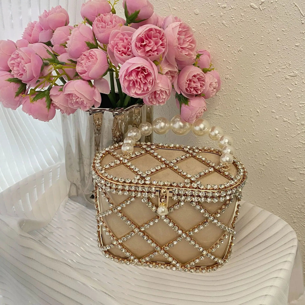Women's Luxury Hollow Out Rhinestone Evening Clutch Bag