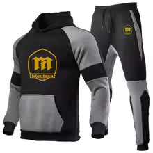 Men's Gradient Print Hoodie and Pants Two Piece Set