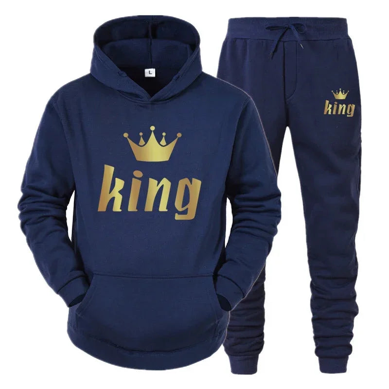 King & Queen Couple Hoodie and Jogger Pants Set
