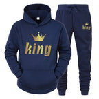King & Queen Couple Hoodie and Jogger Pants Set