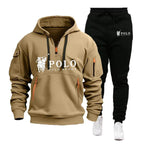 Men's Windproof Hoodie and Pants Two Piece Set