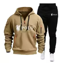 Men's Windproof Hoodie and Pants Two Piece Set