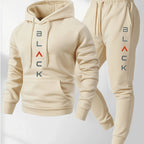 Men's Printed Hooded Sweatshirt and Sweatpants Set