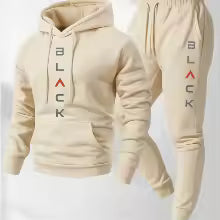 Men's Printed Hooded Sweatshirt and Sweatpants Set
