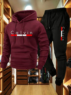 Men's Winter Fleece Hoodie and Jogger Pants Set