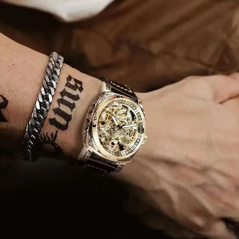 Men's Automatic Tourbillon Hollow Mechanical Watch