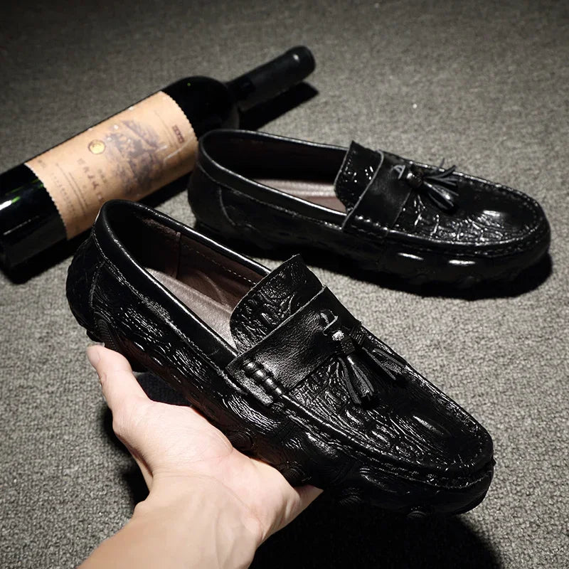 Men's Leather Slip-On Driving Loafers Casual Shoes 06759