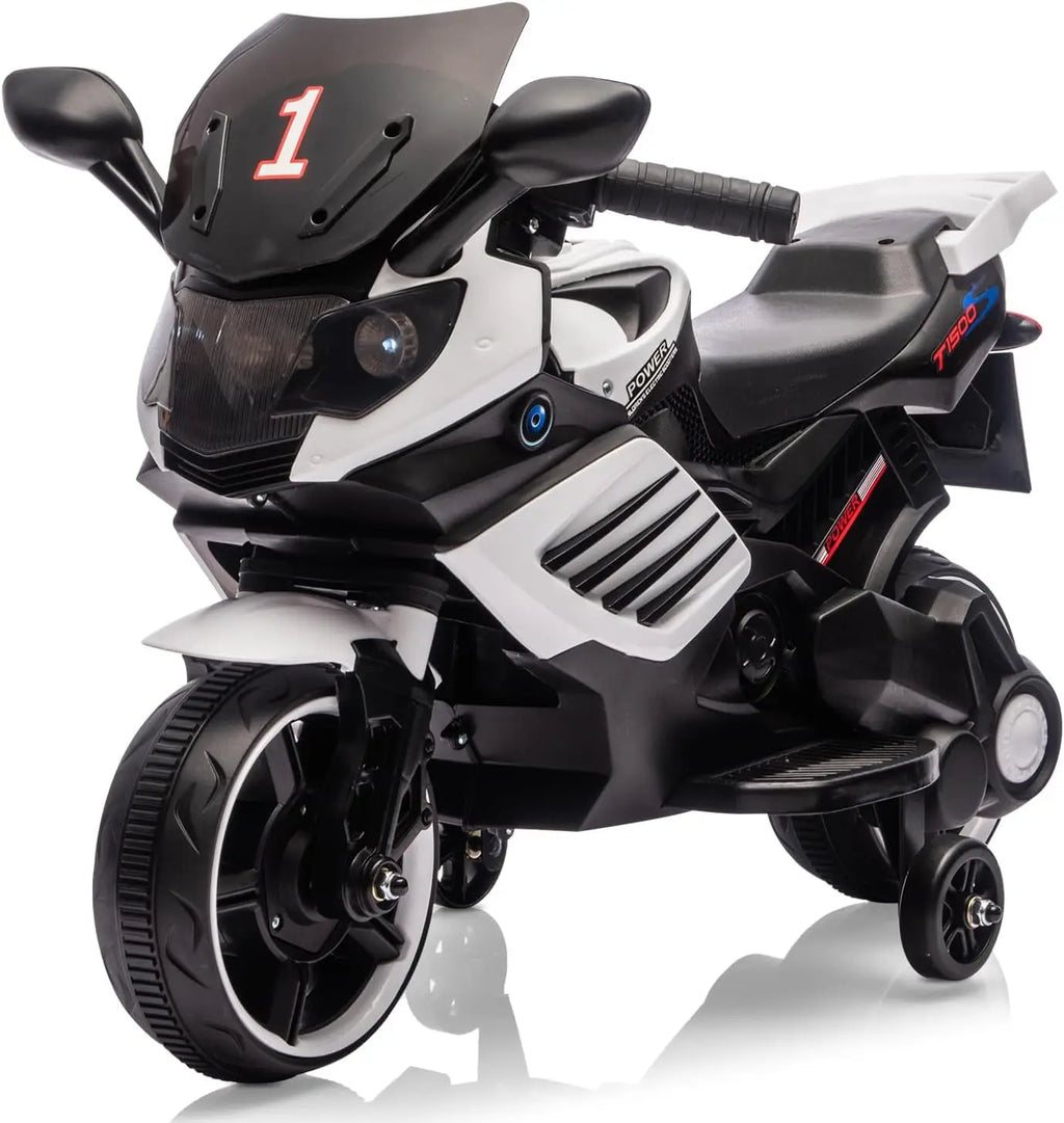 Kids 6V Electric Motorcycle Ride-On Toy with Training Wheels
