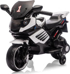 Kids 6V Electric Motorcycle Ride-On Toy with Training Wheels