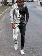 Men's Long Sleeve Round Neck Two Piece Set