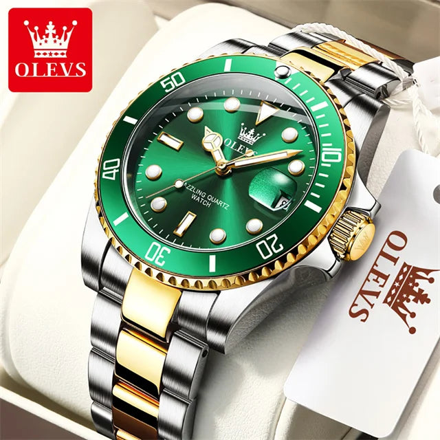 Men's Quartz Stainless Steel Watch with Auto Date