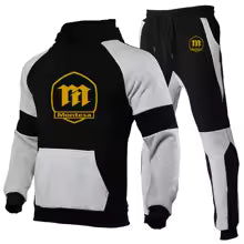 Men's Gradient Print Hoodie and Pants Two Piece Set