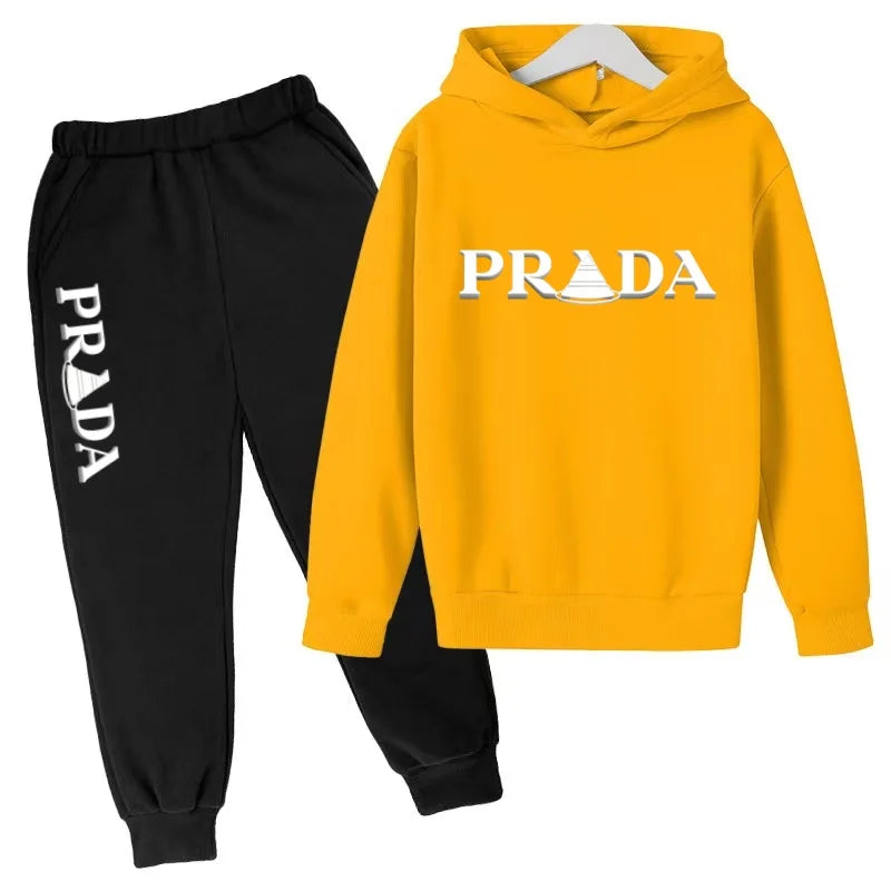 Kids' Printed Hooded Sweatshirt and Pants 2-Piece Set