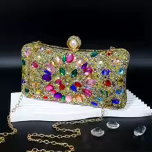 Women's Luxury Pearl Rhinestone Evening Clutch Bag