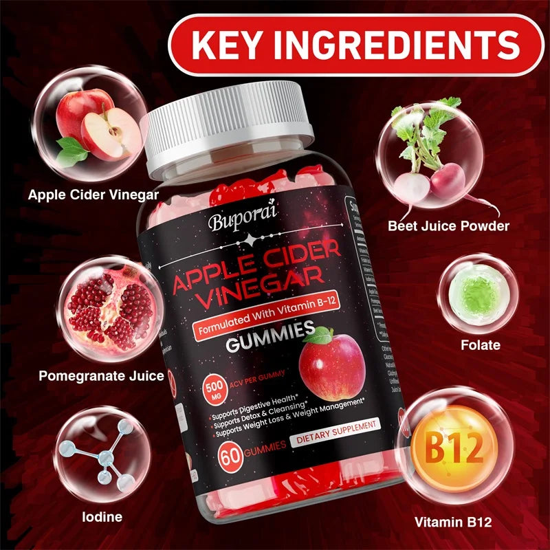 Apple Cider Vinegar Weight Management Detox Dietary Supplement Gummies