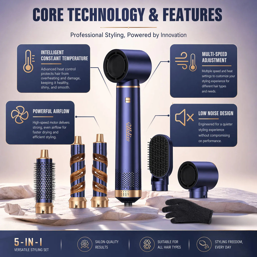 5-in-1 Hot Air Brush Hair Styling Set