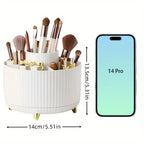 360° Rotating Makeup Organizer 5 Compartments Plastic Cosmetic Storage
