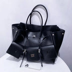 Women's Large Capacity PU Leather Commuter Shoulder Bag