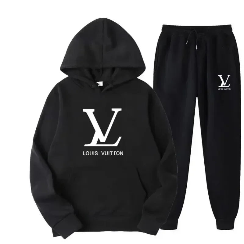 Men's Hooded Sweatshirt and Pants 2-Piece Set