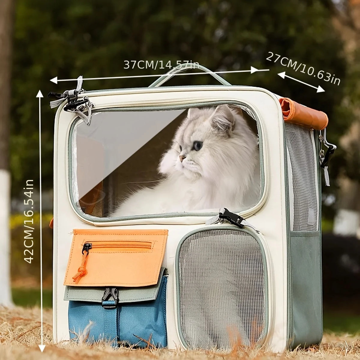 Expandable Large Capacity Breathable Pet Carrier Backpack for Cats Dogs