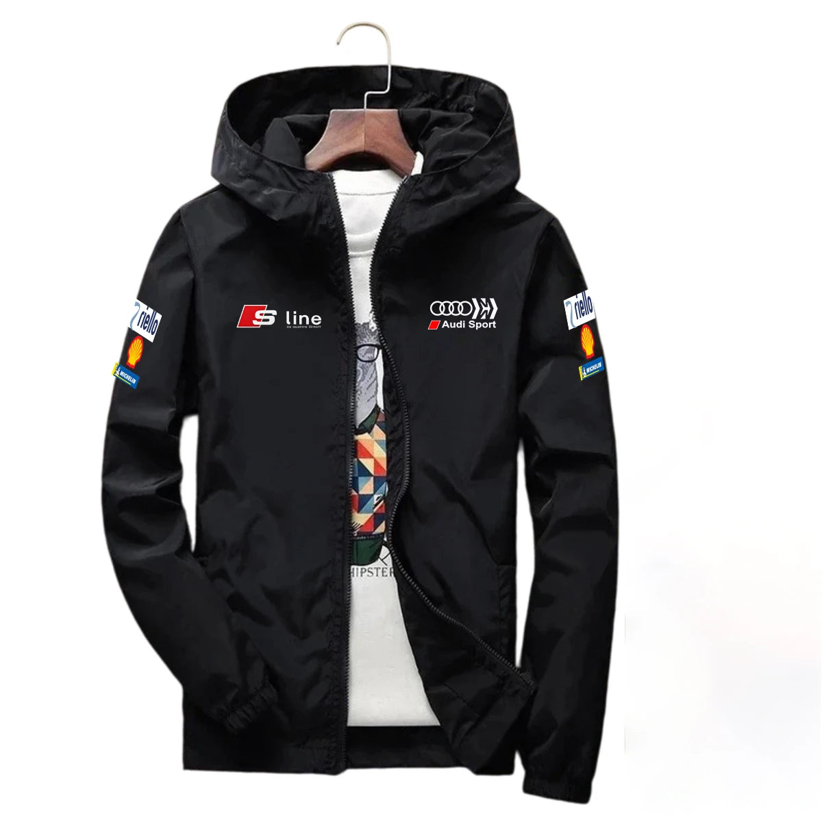 Men's Moto Biker Sport Jacket Thin Polyester