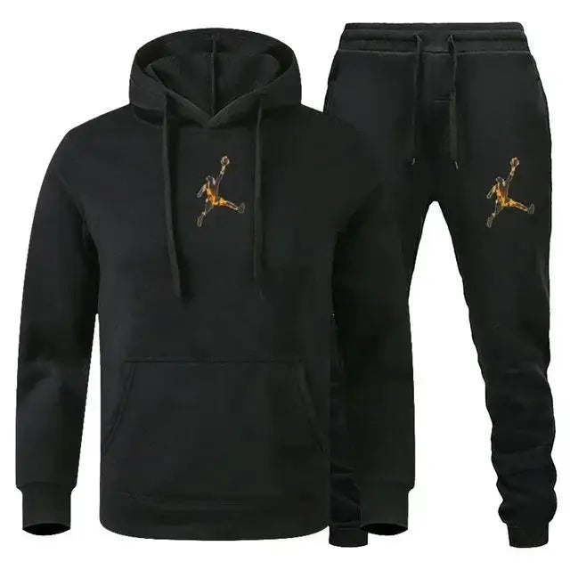 Men's Hooded Pullover and Jogger Pants Two-Piece Set