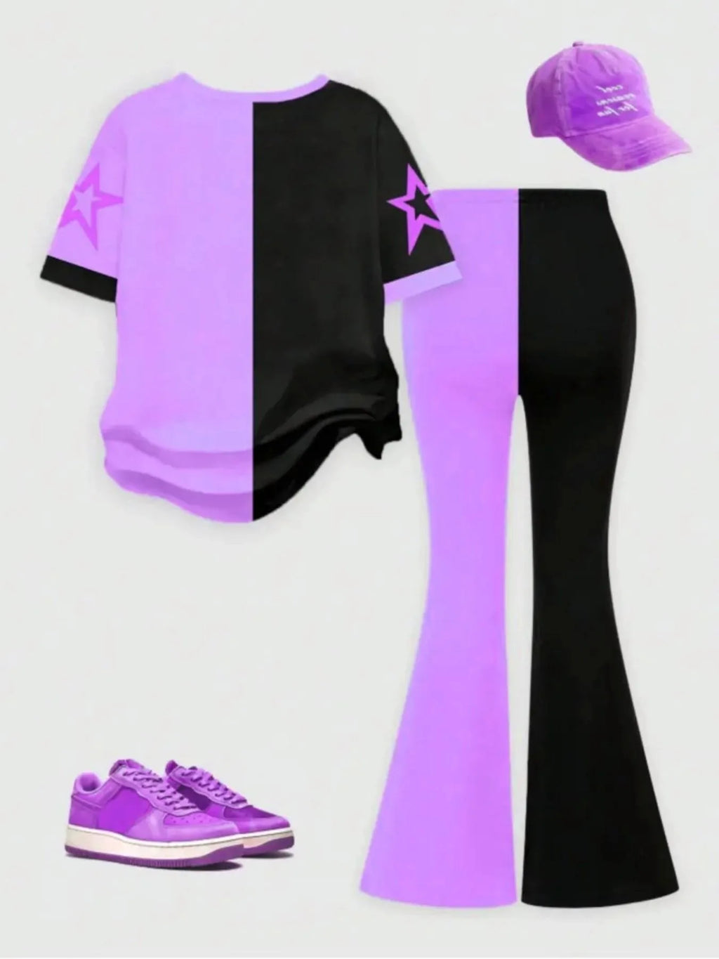 Girls' Graphic T-Shirt and Flare Pants 2-Piece Set