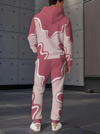 Men's Casual 3D Pattern Print Hoodie Tracksuit Set