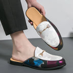 Men's Breathable PU Penny Loafers Mules
