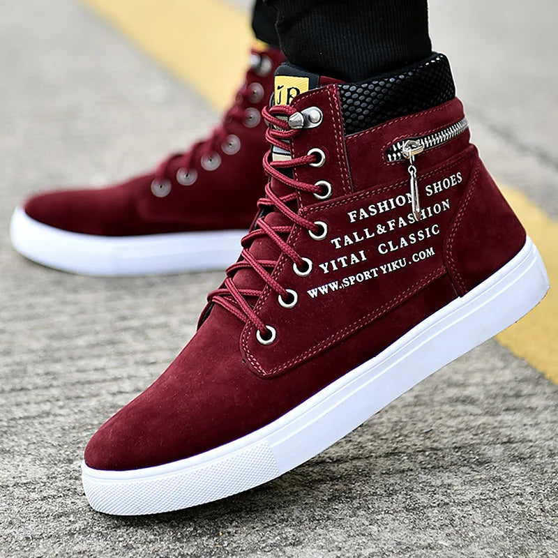 Men's High-Top Lace-Up Platform Sneakers