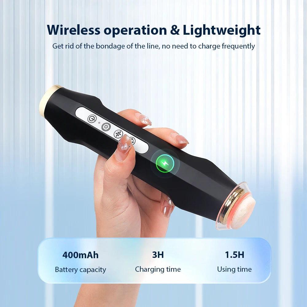 Portable CO2 Oxygen Bubble Facial Pen with 7-Color Photon Light