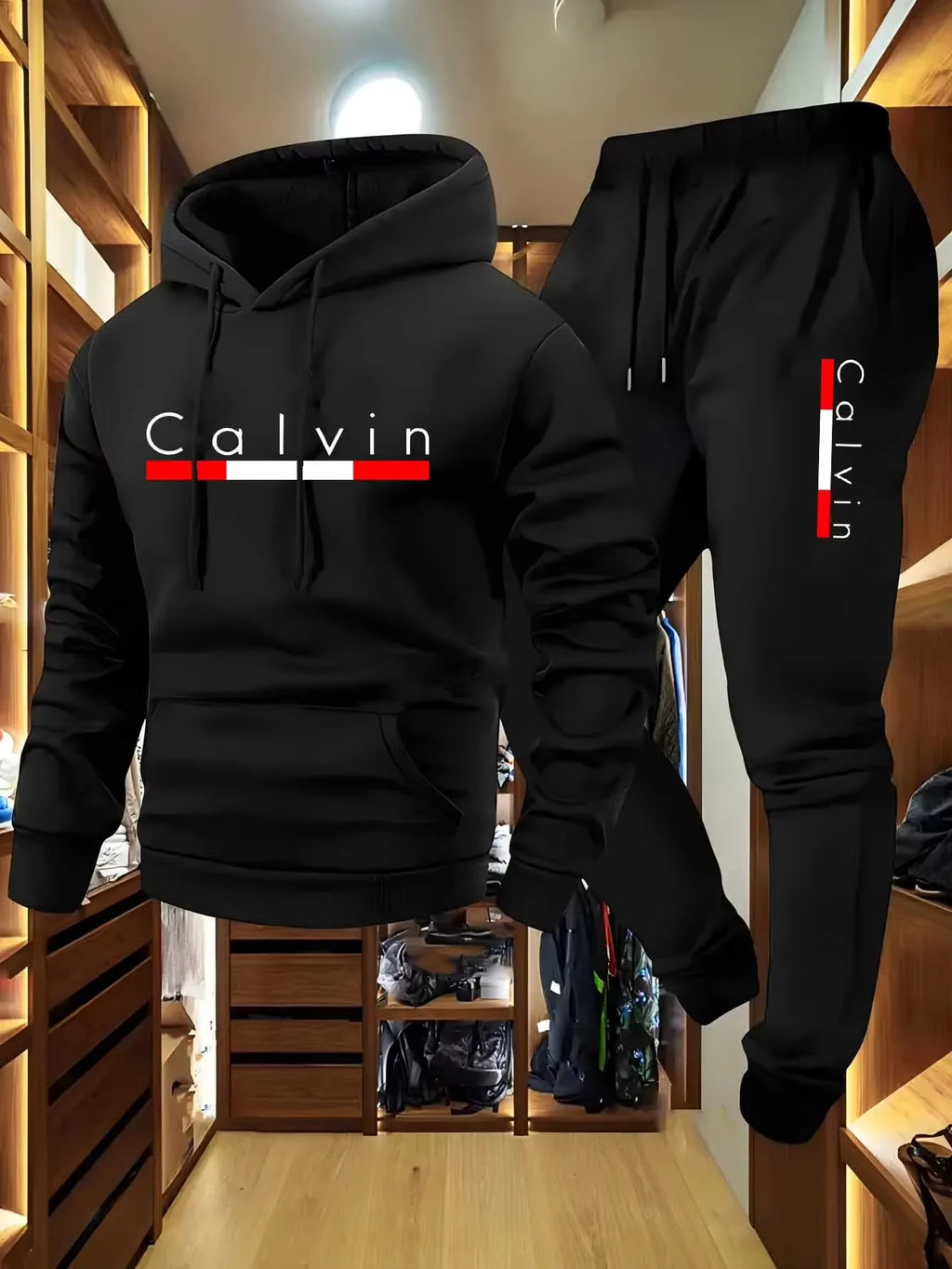 Men's Winter Fleece Hoodie and Jogger Pants Set