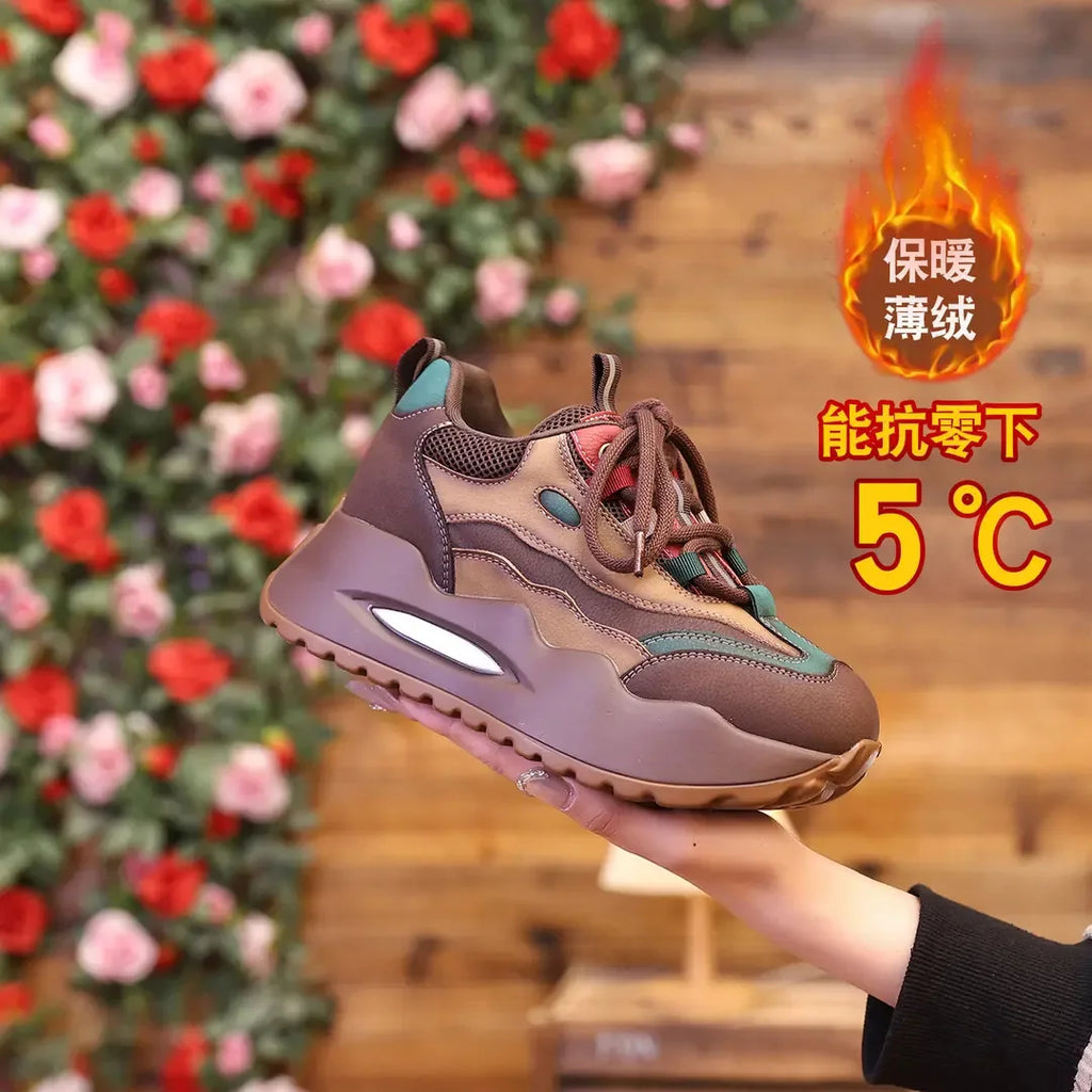 Women's Casual Color Block Thick Sole Sports Shoes