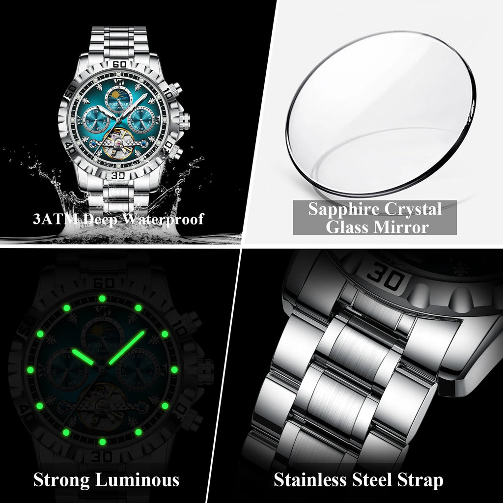 Men's Luxury Hollow Tourbillon Automatic Mechanical Watch