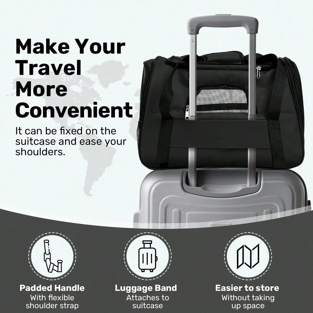 Foldable Airline Approved Pet Carrier Bag for Cats Dogs