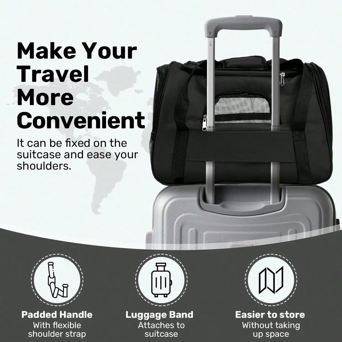 Foldable Airline Approved Pet Carrier Bag for Cats Dogs