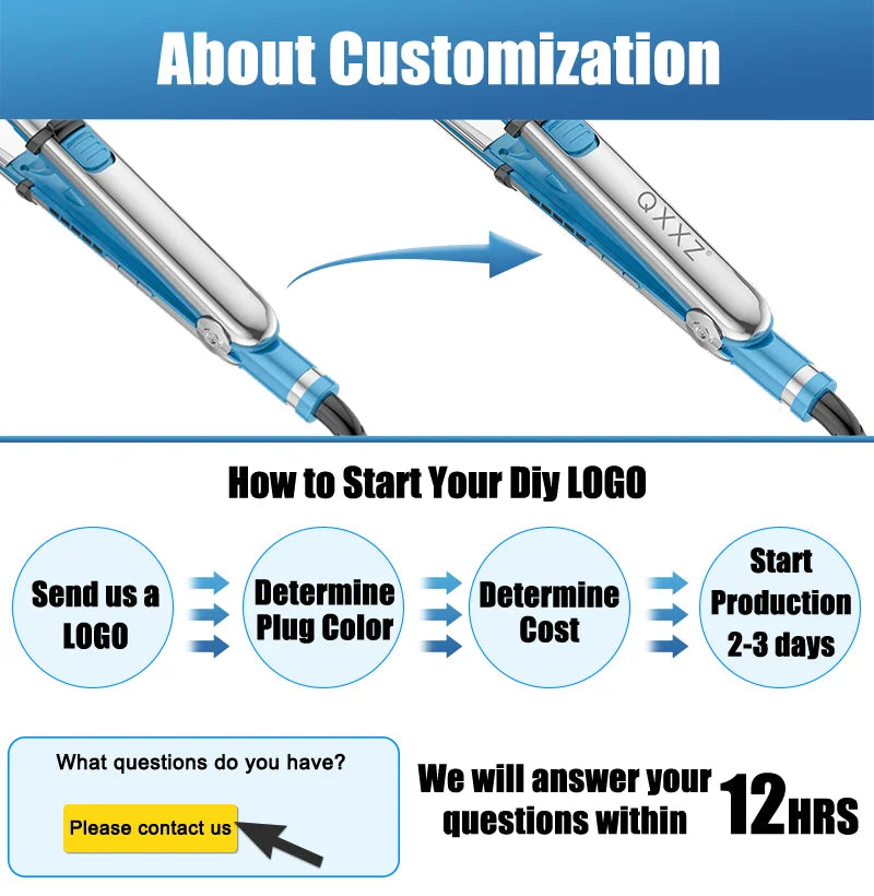 Electric Titanium Flat Iron Hair Straightener with LED Display