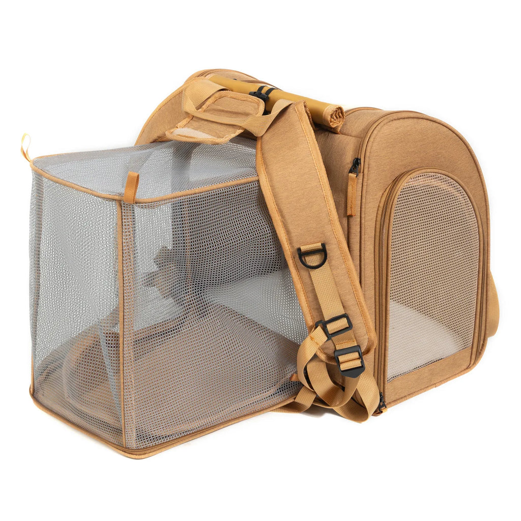 Expandable Mesh Travel Pet Carrier Backpack for Cats