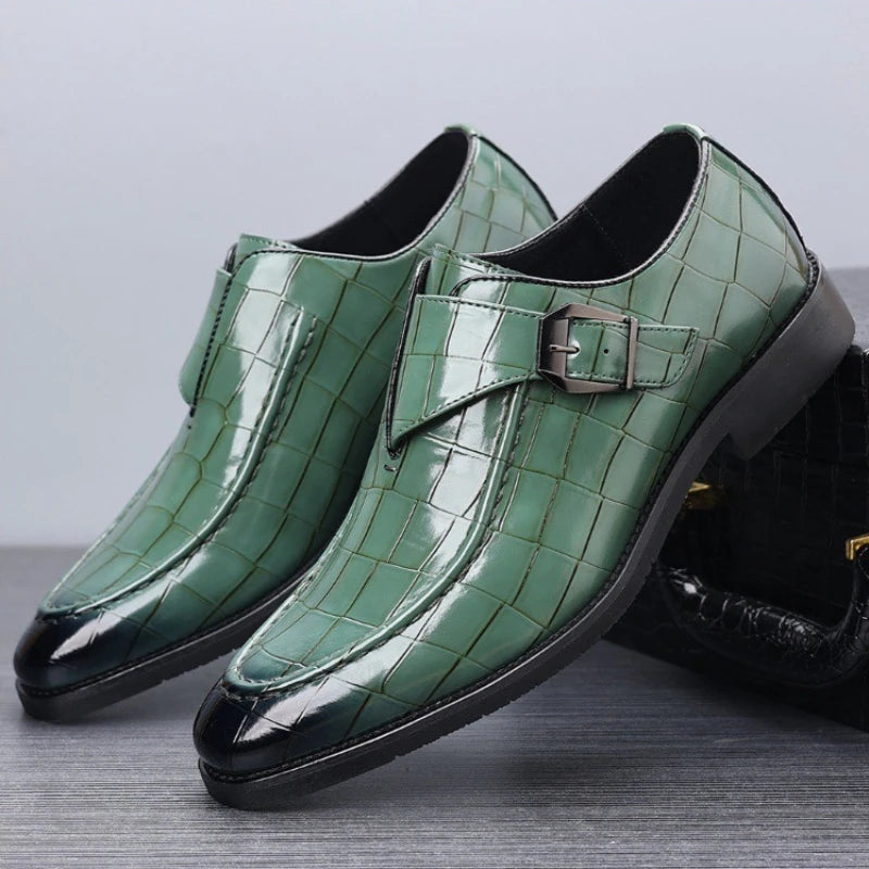 Men's Luxury Monk Strap Pointed Toe Dress Shoes