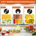 Commercial Electric 3-in-1 Vegetable Chopper and Food Processor